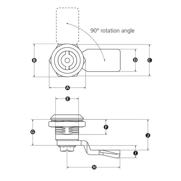 Quarter Turn Camlock Latch | Zinc Plated or Stainless Steel | RENCOL